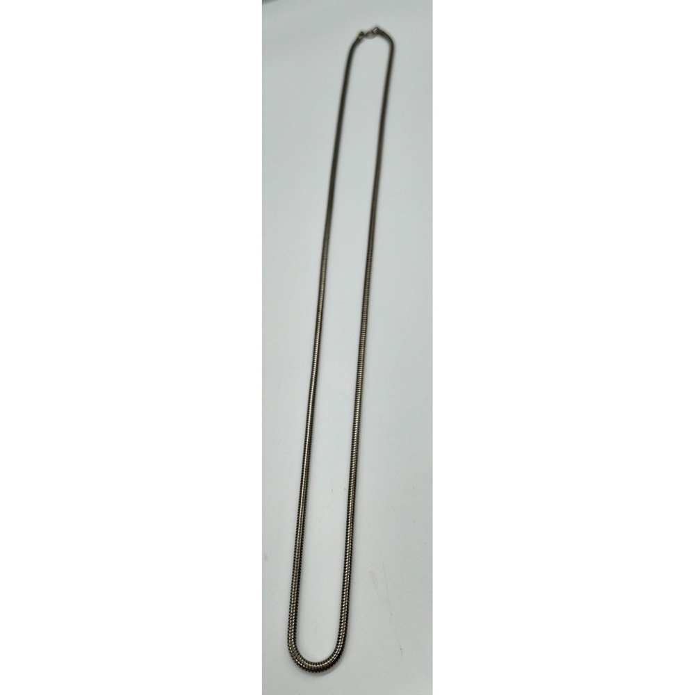 Silver Tone Snake Chain Necklace Unisex Long Minimalist Jewelry‎